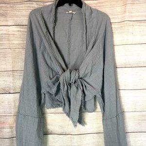 Tie front Gray Shirt